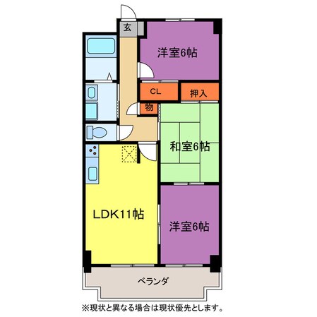 クレストパレス学園前の物件間取画像